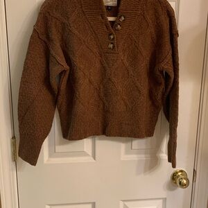 Brown Cable Knit Sweater